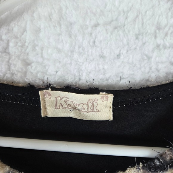 Womens Fuzzy Leopard Print Long Sleeve Tunic Top Black Overlay - Picture 3 of 4